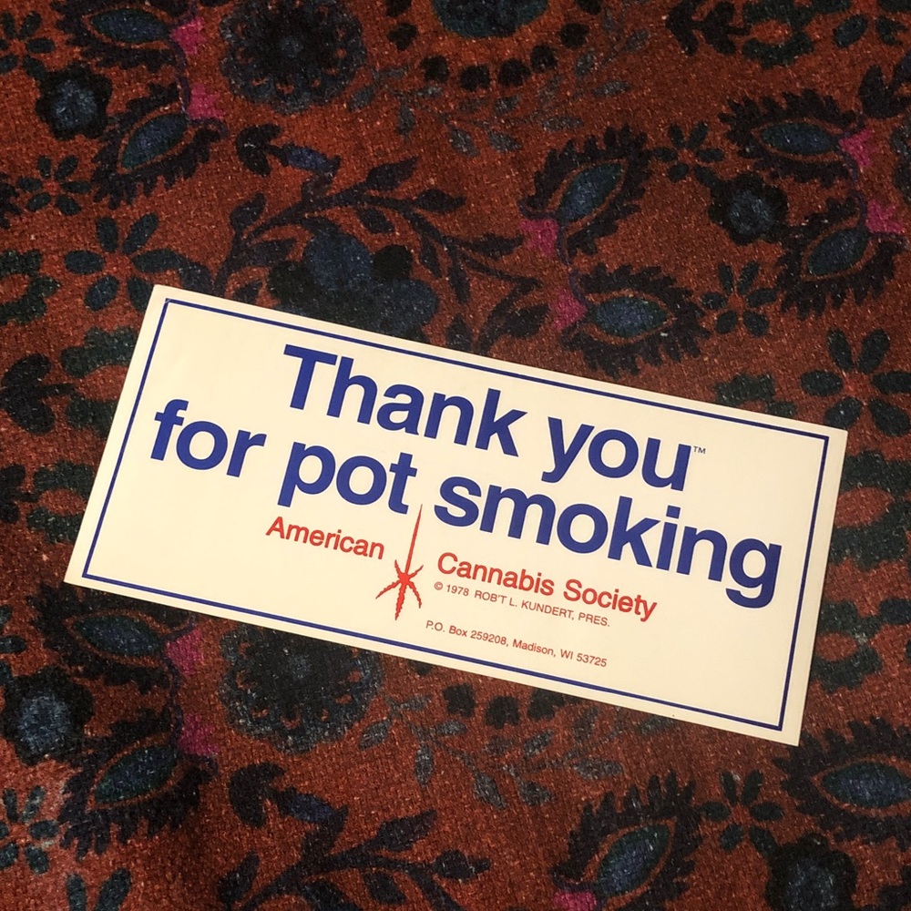 35 Vintage 'Thank You for Pot Smoking' - American Cannabis Society Stickers
